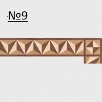 Художественный бордюр № 9 дуб , клен, орех/мербау