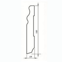 Плинтус шпонированный деревянный Техноривест  Пробка большая, пробка файн 100х15х2500 фигурный